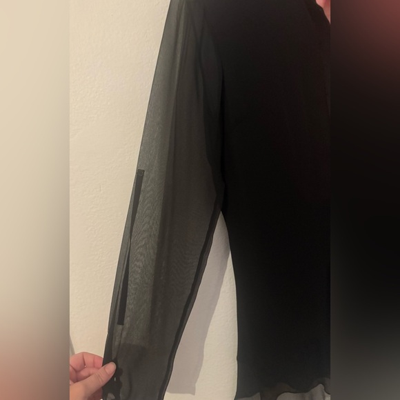 Elie Tahari Gracelynn Blouse Silk Sheer Poppy Abstract 90s Y2K Luxury Mod Sz SM - Picture 4 of 9